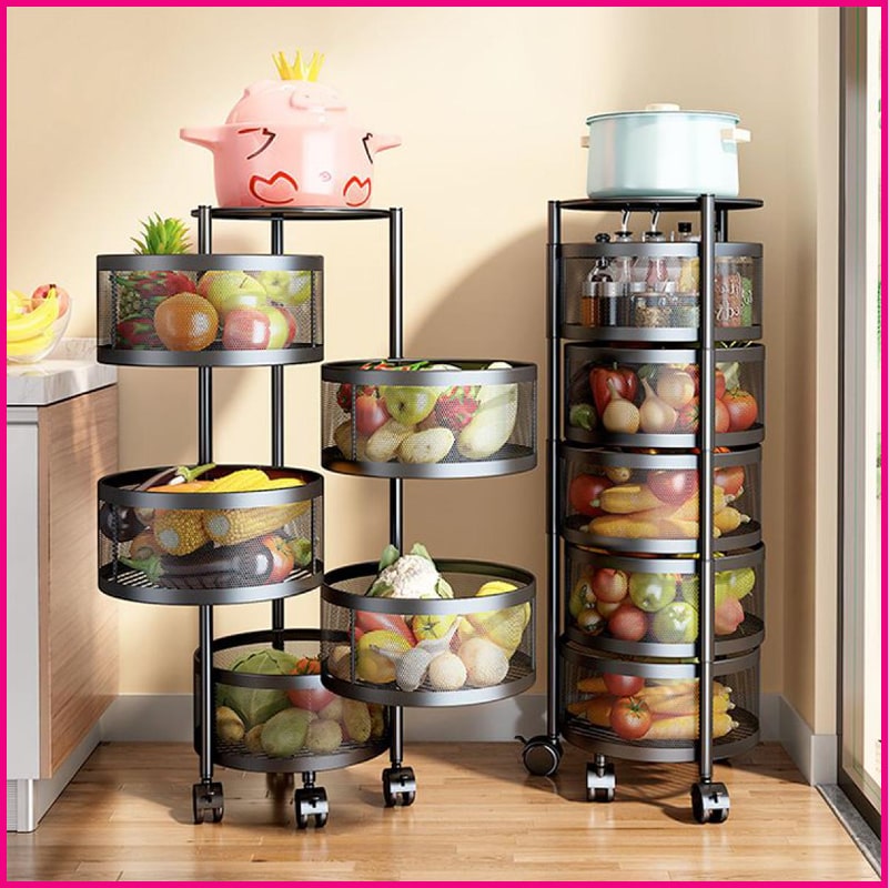 5 Layer Round Shape Kitchen Rack